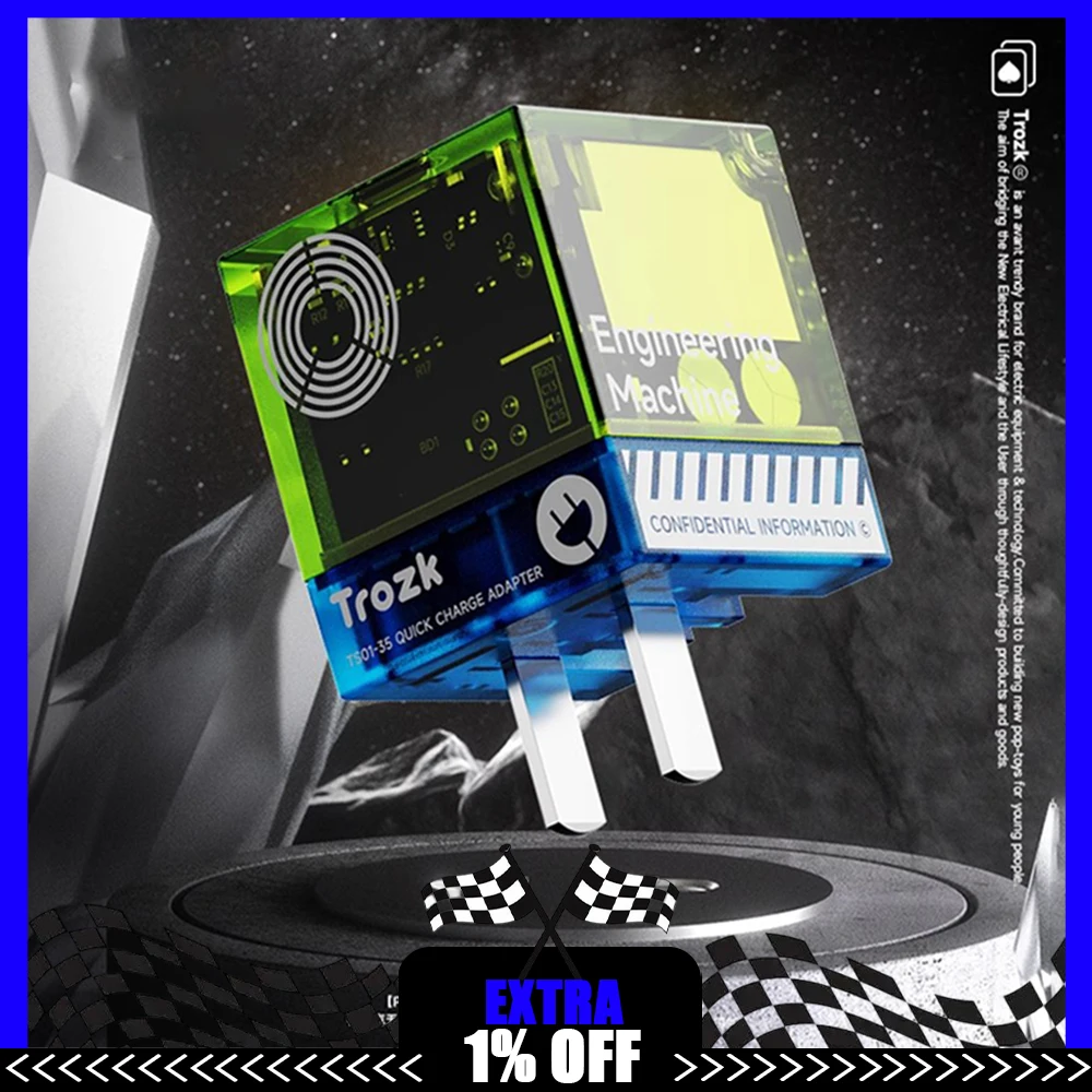 

Trozk 35W Gem Charger Gallium Nitride Fast Charging Head Charger Pd Charging Head for IPhone 17 Charger Gamer Accessories Gifts