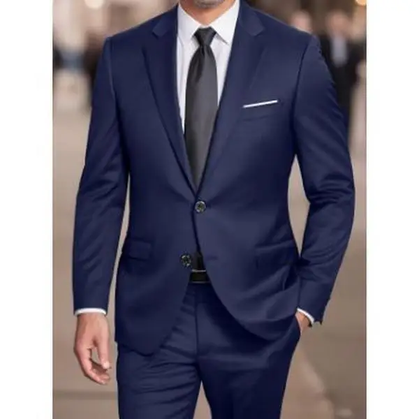 Elegant Business Men's Suit Set 2pcs Jacket And Trousers Special Wide Fit Autumn Collection No Brand Registered Trademark