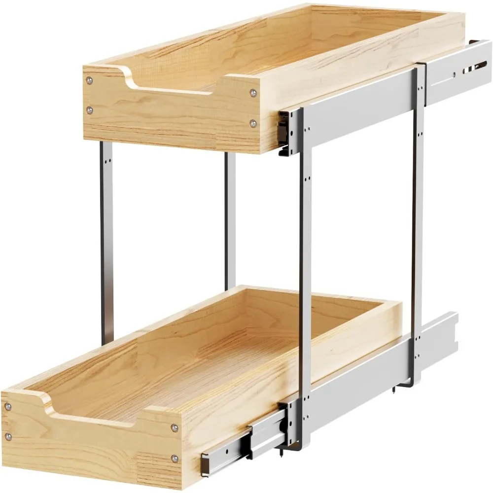 منظم خزانة خشبي قابل للسحب 2 ربطة عنق 9 وات × 21 د، أدراج منزلقة شديدة التحمل لتخزين الخزانات الداخلية وتنظيم كي #6