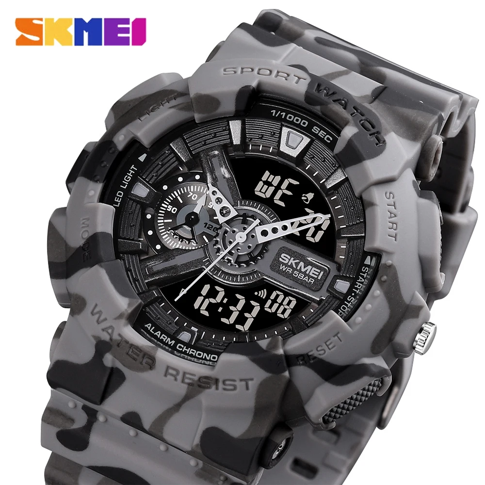 SKMEI Student Outdoor Sport Watch for Men Women Fashion Waterproof PU Strap Display Watches Original Chronograph Wristwatch