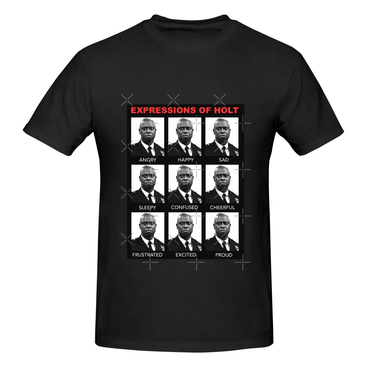 Funny Expressions Of Captain Holt, Brooklyn 99 Men's T-shirt Printed Tops are loose and slim fit Women's T-shirts