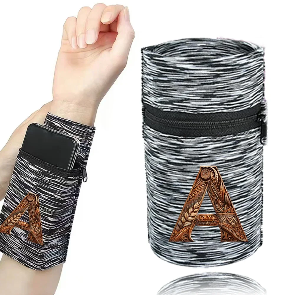 Sports Wristband Bags Wrist Protector Running Sport Safety Grey Series Support Brace Wrap Wristband Wood Art Style Wrist Bag