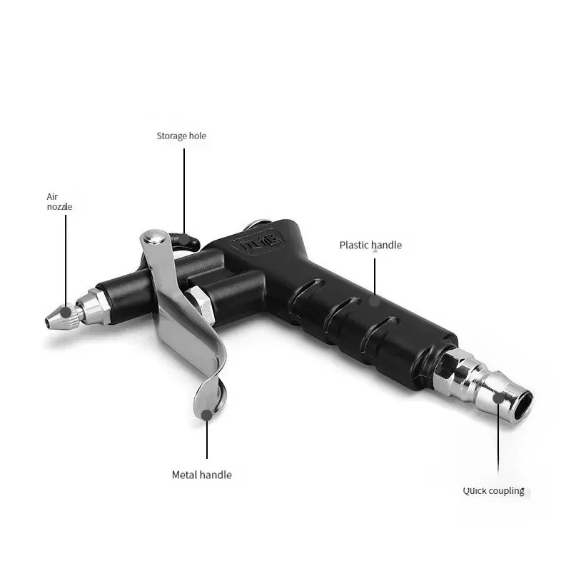 HEBAI NPN-989 DG-10 With EU/C-TYPE Fittings Pneumatic Air Nozzle Dust Blowing Gun Aluminum Alloy Air Dust Cleaning Gun
