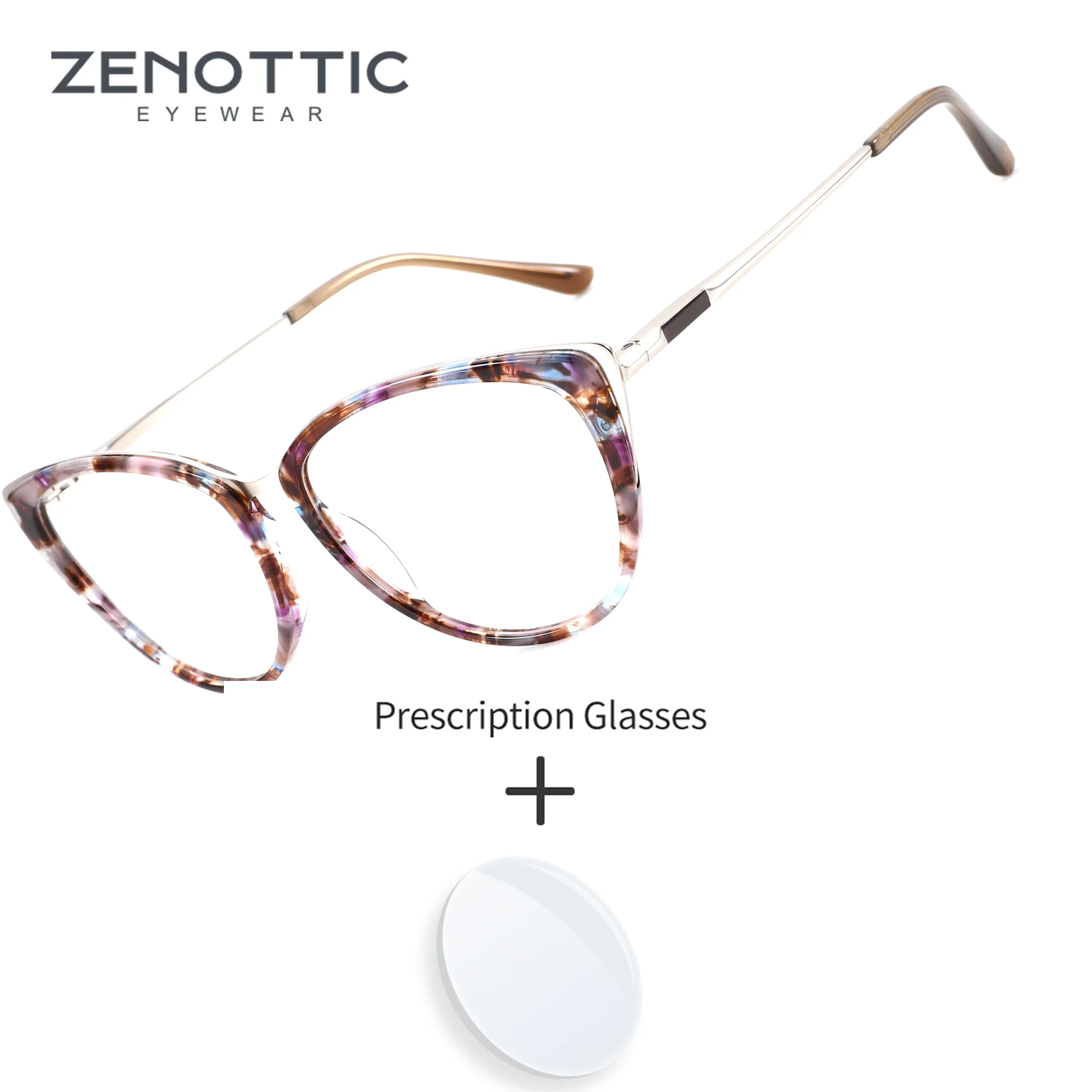 zenottic-s-サイズキャットアイアセテート女性用処方光学眼鏡多焦点フォトクロミック抗青色光メガネ