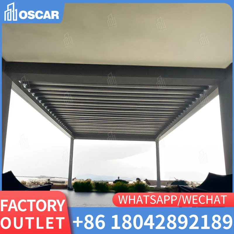 Home Decorative Awnings garden Patio event Terrace Roof Waterproof Electric Arches Gazebo Bioclimatic louvered aluminum pergola