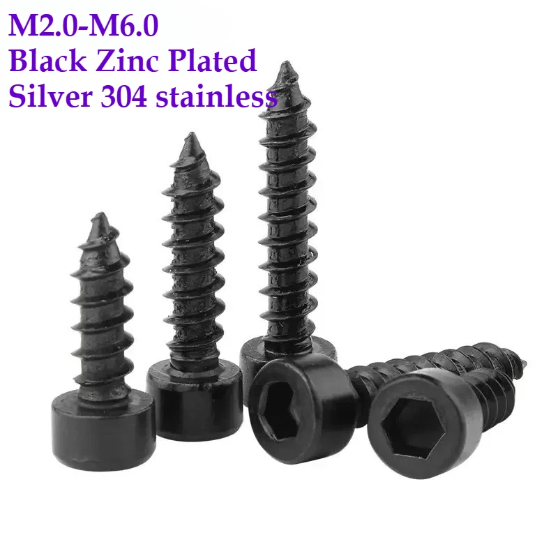 

Black Carbon Steel Allen Head Screw M2 M2.6 M3 M3.5 M4 M5 M6 Hexagon Hex Socket Head Cap Head Self Tapping Screw Self Tapping