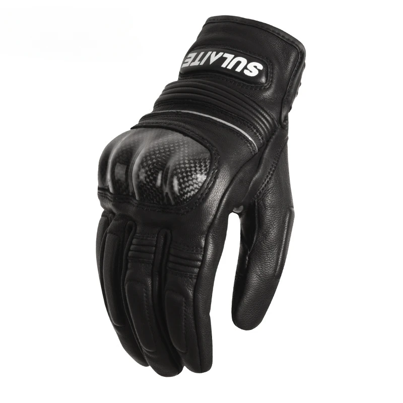 

Motorcycle Sheepskin Full Finger Gloves for Summer Cycling, Men's and Women's Carbon Fiber Racing Protective Breathable Gloves