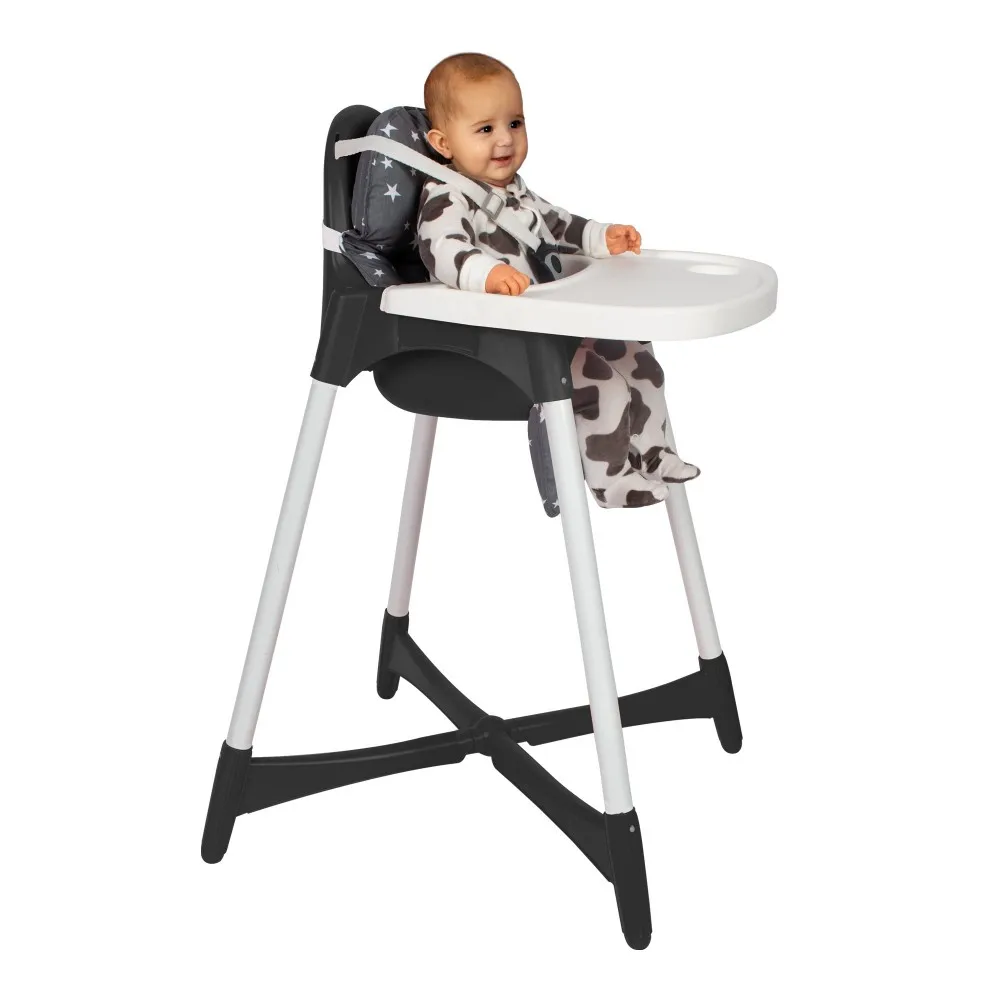 Gray color white starry high chair cushion