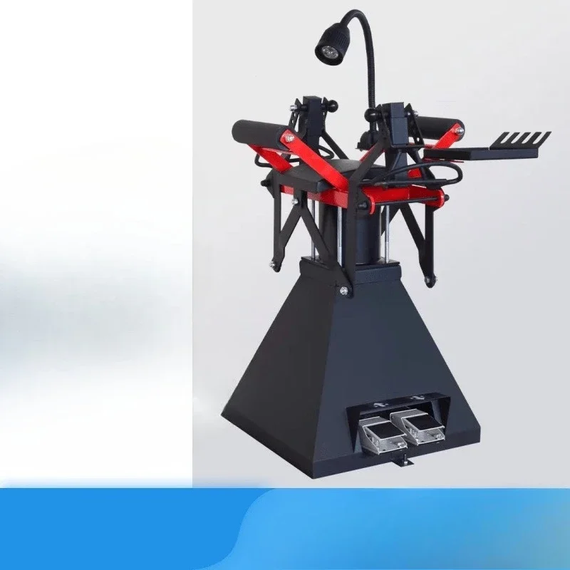 Vertical pneumatic tire expander, tire expander, foot-operated tire expander with lamp