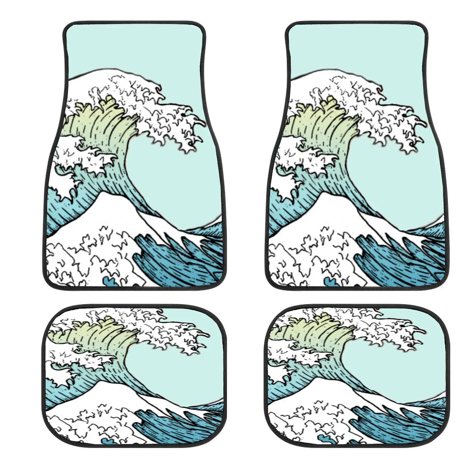 

ocean waves Car Floor Mat Universal Printing Car Floor Mat Set auto Interior Styling Waterproof auto Carpet Floor Mat