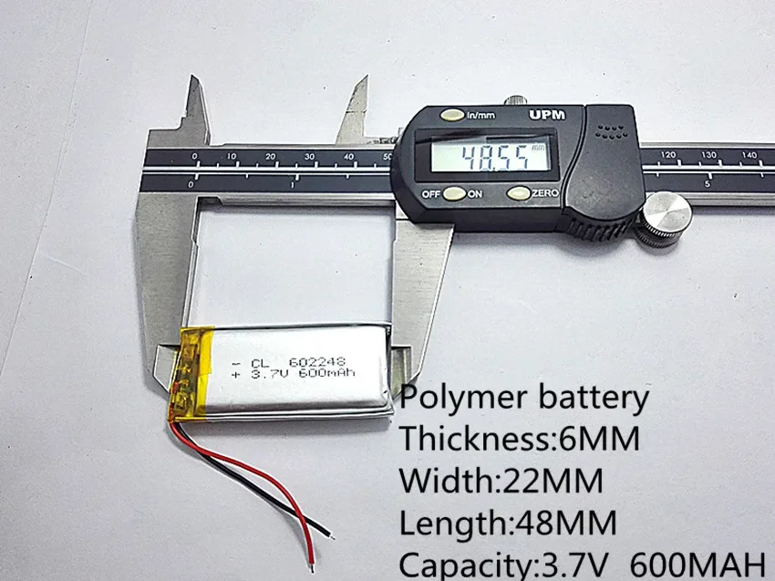 Оптовая продажа, 10 шт., 600 мАч, литий-полимерный литий-ионный аккумулятор Li-Po 602248   мощность для мобильного телефона Mp3 GPS Vedio Game