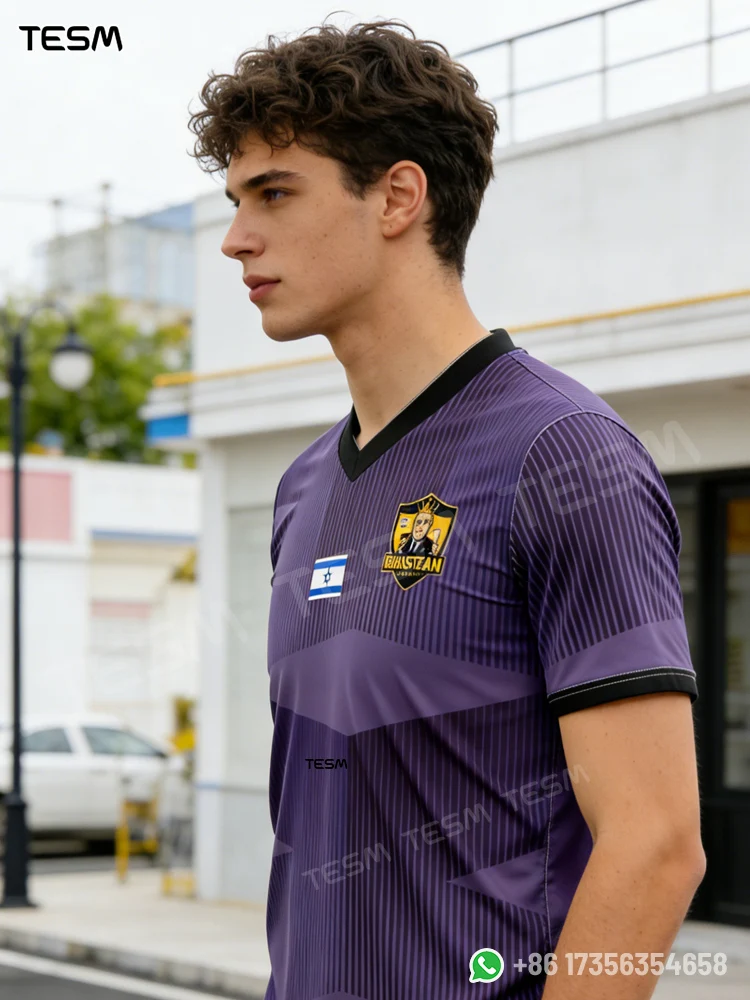 Trendy Purple Striped T-Shirt Men Breathable Polyester Casual Top Sports T Shirt  Matching Tees Kids Boys Girls Family Clothing