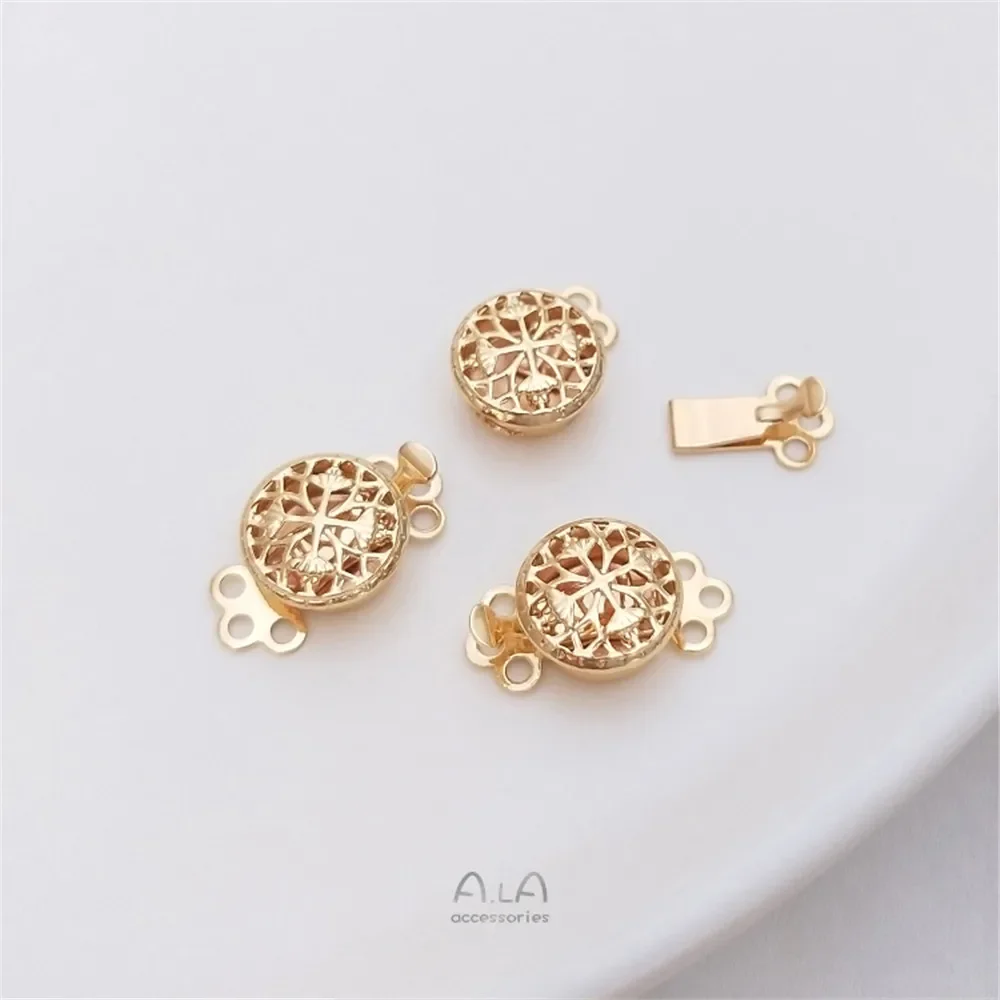 

14K Gold Plated Pearl necklace ending buckle multi hanging flower shaped connection buckle diy first accessories