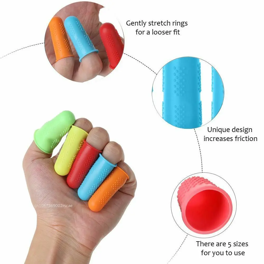 3Pcs Silicone Finger Protector DIY Sewing Quilter Finger Tip Craft Thimble Non-slip Finger Protector Needlework Sewing Accessori