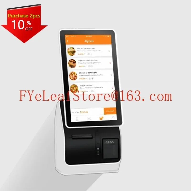 Payment kiosks touch screen kiosk 15.6 inch wall-mounted pos machine Self Ordering payment Kiosk self service cash register