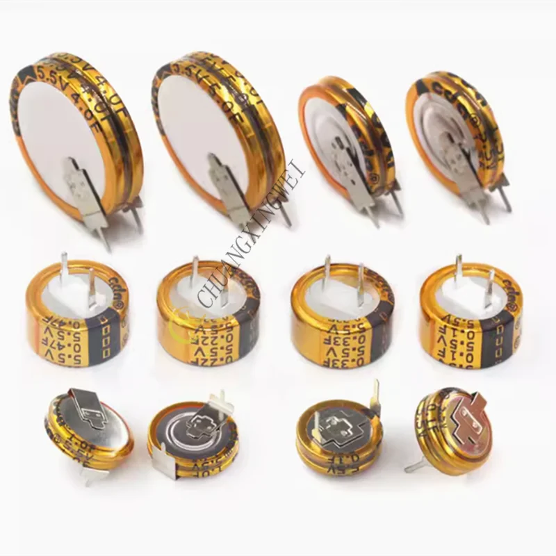 1 قطعة فرح السعة 5.5V 0.33F/0.022F/0.047F/0.1F/0.33F/0.47F/1.5F/1.0F/4.0F/5.0F C/v/H طبقة مزدوجة السعة
