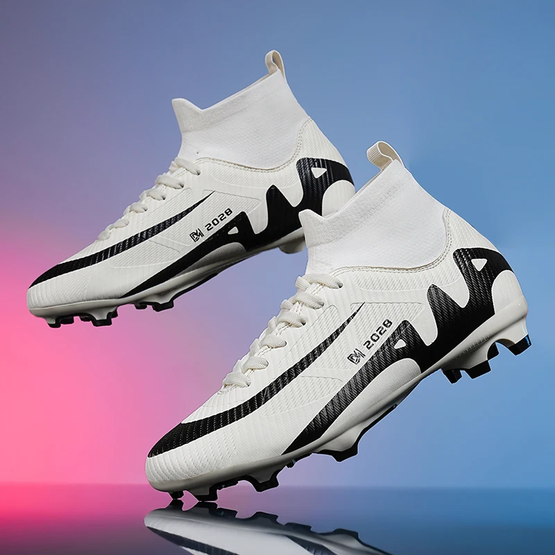 

Hot Sale Football Boots Kids High Top TF/AG Soccer Shoes Boys Outdoor Society Soccer Cleats Child Sneakers zapatillas de deporte