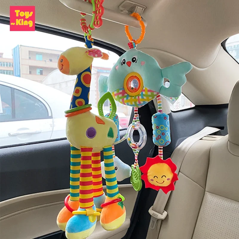 Kinderwagen Hangend Speelgoed Bed Bel Rammelaars Giraffe Dier Handbellen Auto Pluche Baby Educatief Bijtring Pasgeboren Peuter Geschenken