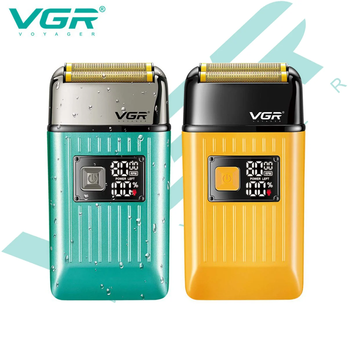 

VGR V-357 сабельная бритва из сплава с двойным лезвием, бритва для глубокой очистки со светодиодной интеллектуальным цифровым триммером для волос и отбеливания d