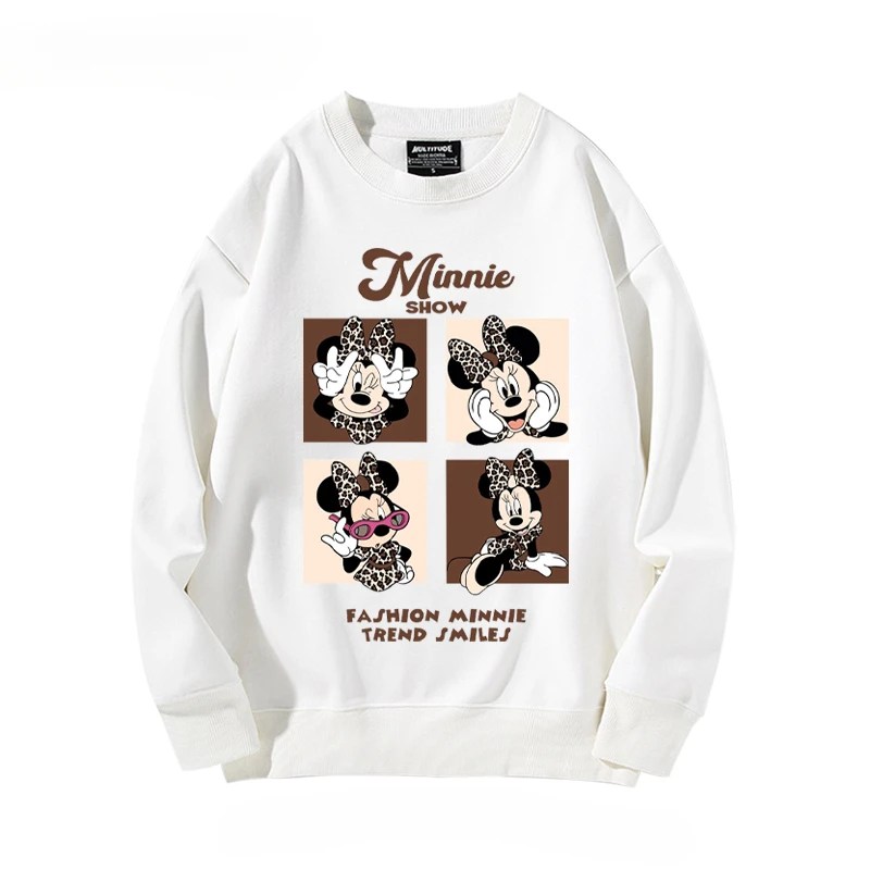 Autumn and Winter Couple's clothing pullover Fashion and casual Mickey and Minne Cartoon periphery Women's round neck pullover