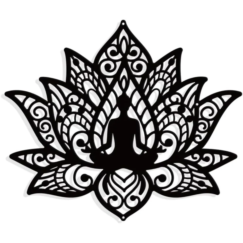 

Mandela Metal Wall Art Decor Matte Black Wall Hanging Decor Silhouette Wall Art for Home Garden Hotel Office Wall