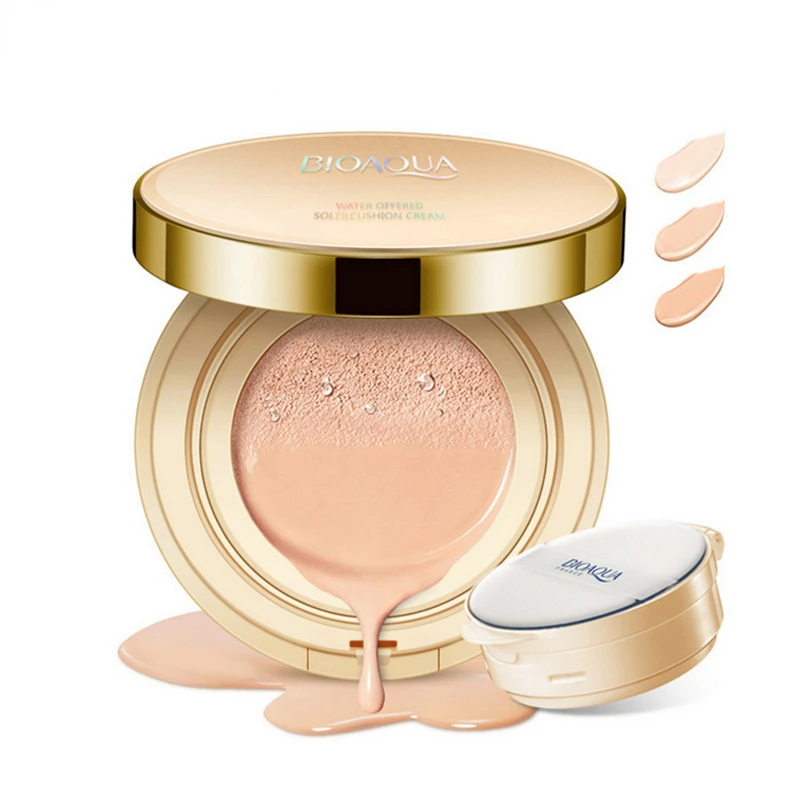 BIOAQUA Air Cushion BB Cream Brighten Concealer Moisturizer Foundation Face Whitening Makeup Facial Base Perfect Cover Cosmetics