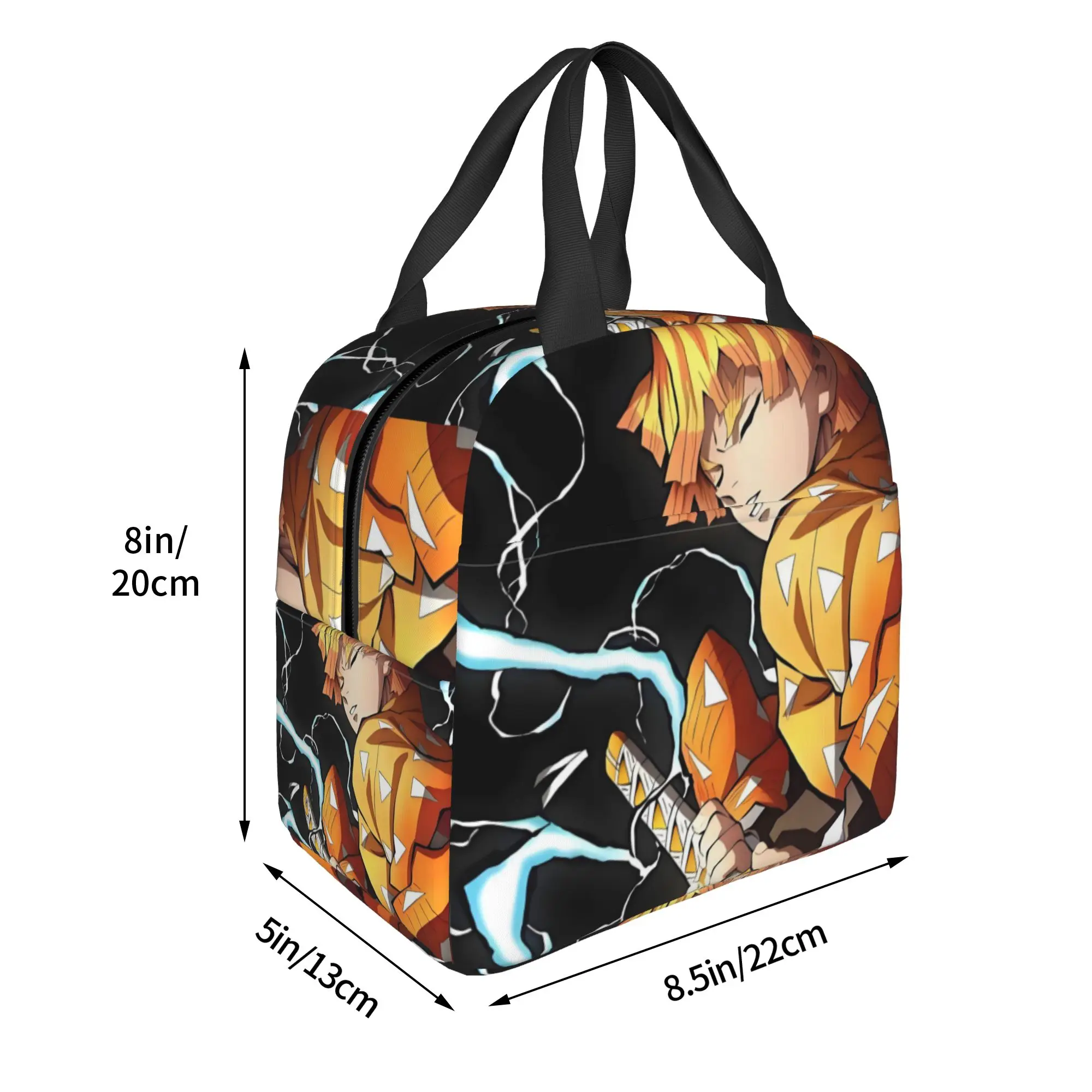 Custom Japanese Demon S-Slayer Lunch Bag Women Zenitsu Agatsuma Thermal Cooler Insulated Lunch Box for Adult Office view 4