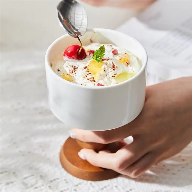 AS94- Dessert Bowls Retro Goblet French Ice Cream Cup Pudding Dessert Bowl Elegant Design For Parties