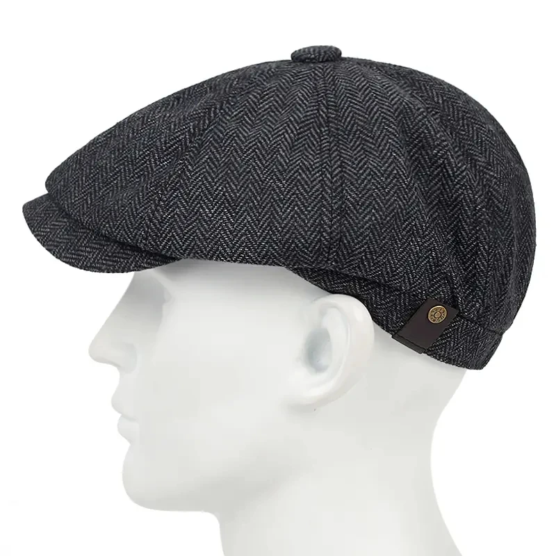 Male Ivy Hat Big Head Man Autumn And Winter Newsboy Cap Top Grade Beret Caps