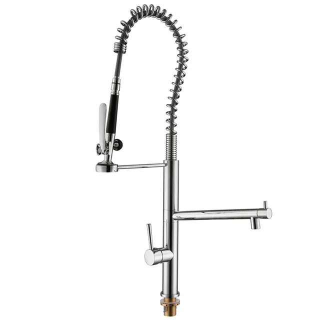 Purified Water Flow Filter System Spring Kitchen Faucet 360 Rotation Brass Kitchen Tap 3 way faucet