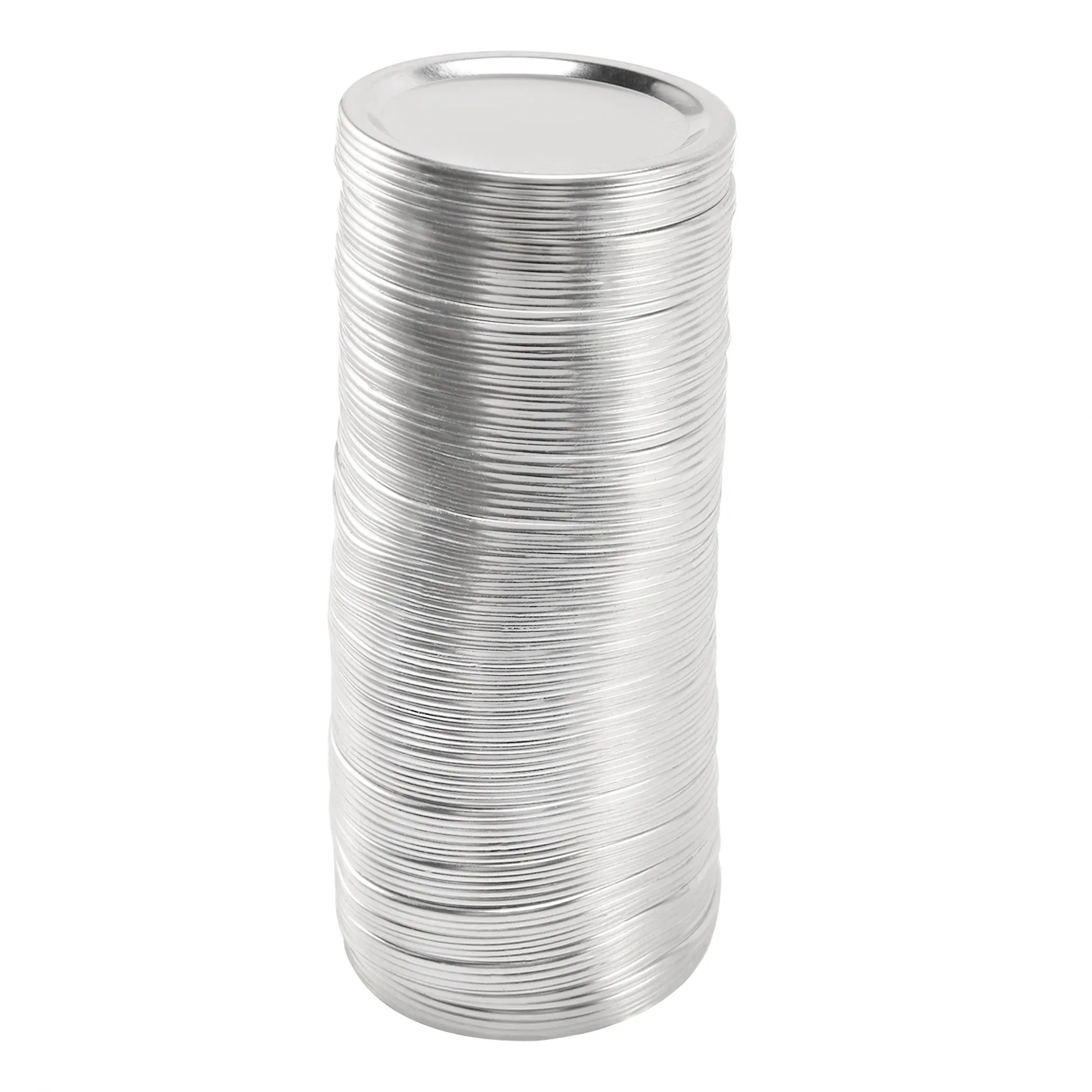 

100 Pcs Regular Mouth 70MM Jar Canning Lids, Reusable Leak Proof Split-Type Silver Lids with Silicone Seals Rings