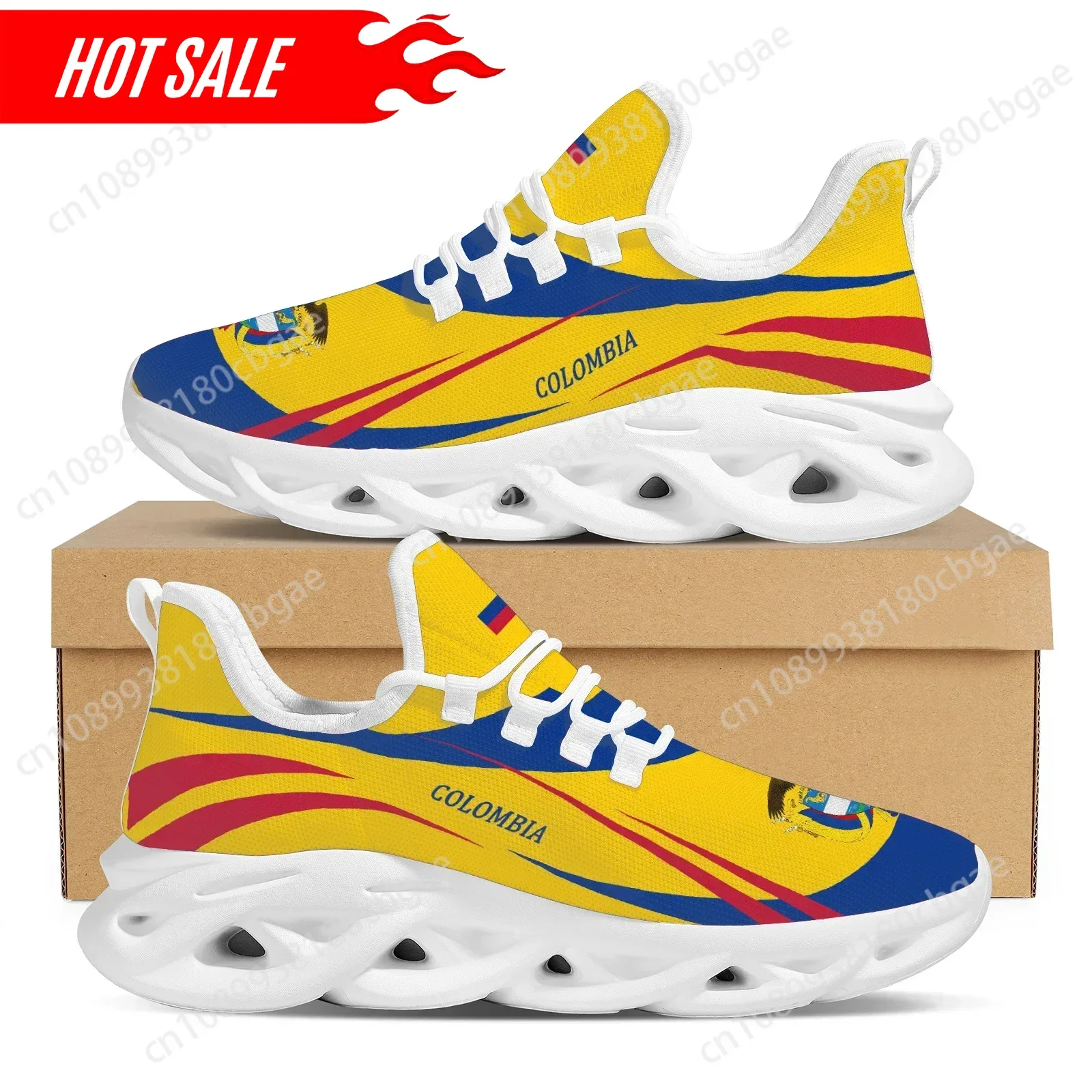 Scarpe da ginnastica traspiranti con design della bandiera cubana colombiana Scarpe con plateau stringate antiscivolo Scarpe vulcanizzate alla moda per studenti con stampa 3D