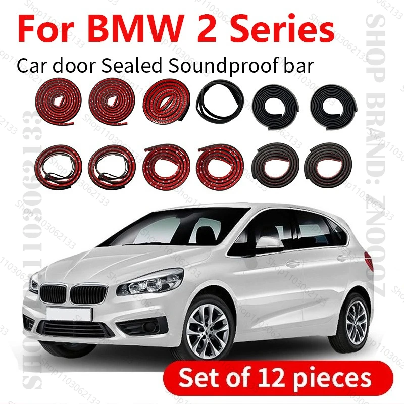 

For 2013-2025 BMW 2 Series Car Door Seal Strip Rubber Double Layer Sealing Protector Soundproof Dustproof Seal Strip 12PCS Set
