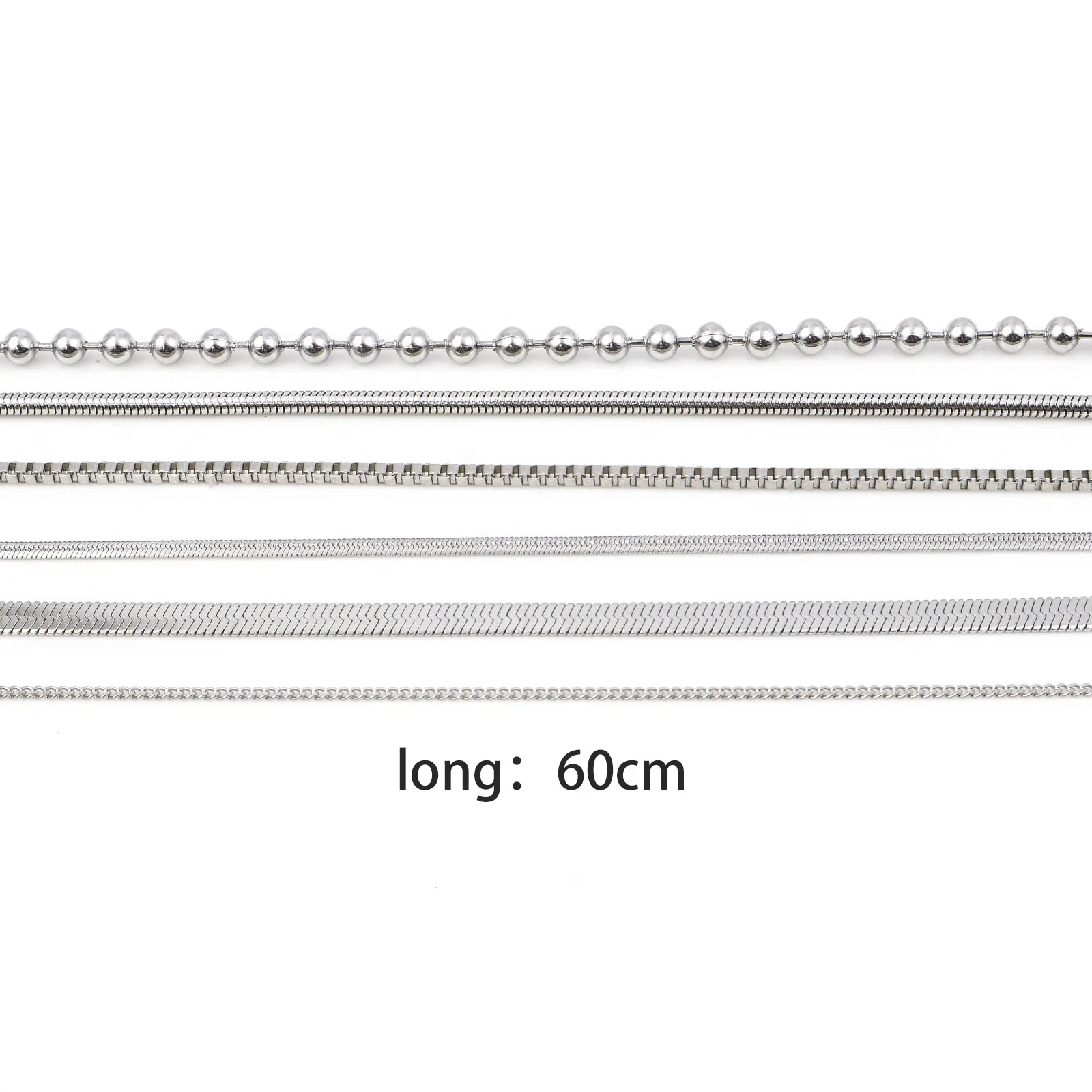 DoreenBeads Stainless Steel Snake Chain Lobster Clasp Necklace Silver Color Link Chain Necklace For Women Men Gifts 60cm,1Piece