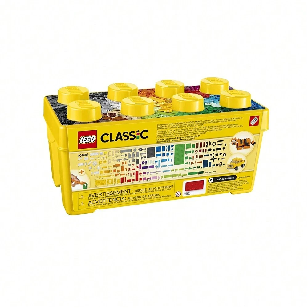 LEGO Classic Medium Creative Brick Box 10696 Building Toy Set - Featuring Storage, Includes Train, Car, And A Tiger Figure