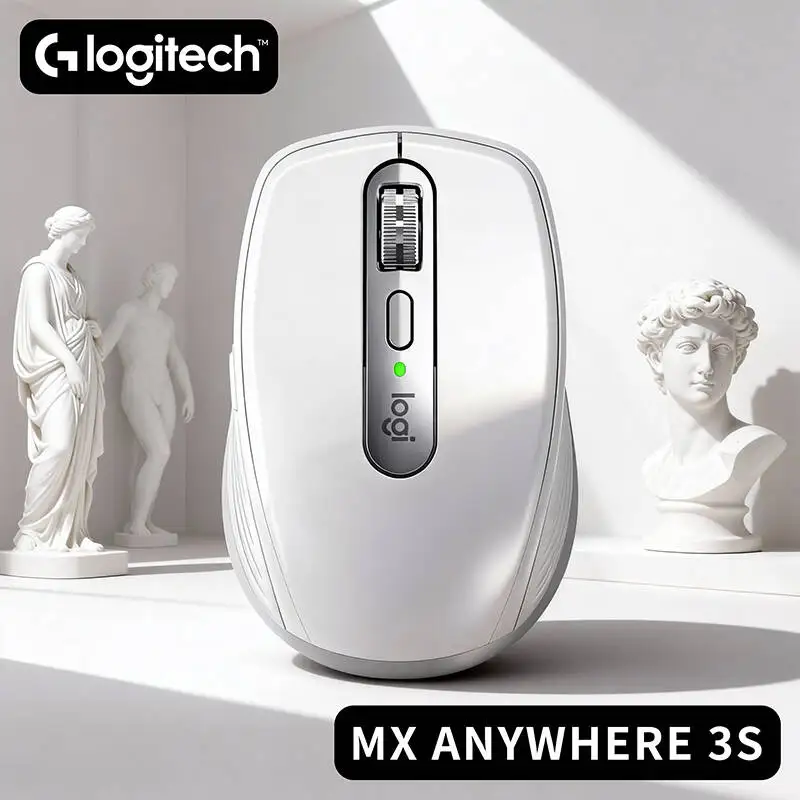 Precision Logitech MX Anywhere 3S Mouse - 8000 DPI, MagSpeed Scroll, Silent Buttons, Multi-OS Compatibility, Office-Friendly