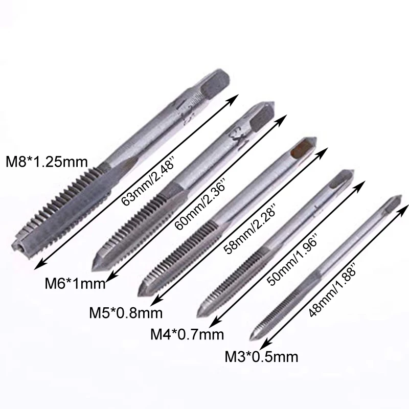 

5pcs Professional Adjustable T-Handle Ratchet Tap Wrench Set 85mm For M3-M8 Machine Thread T-Tap Hand Tools