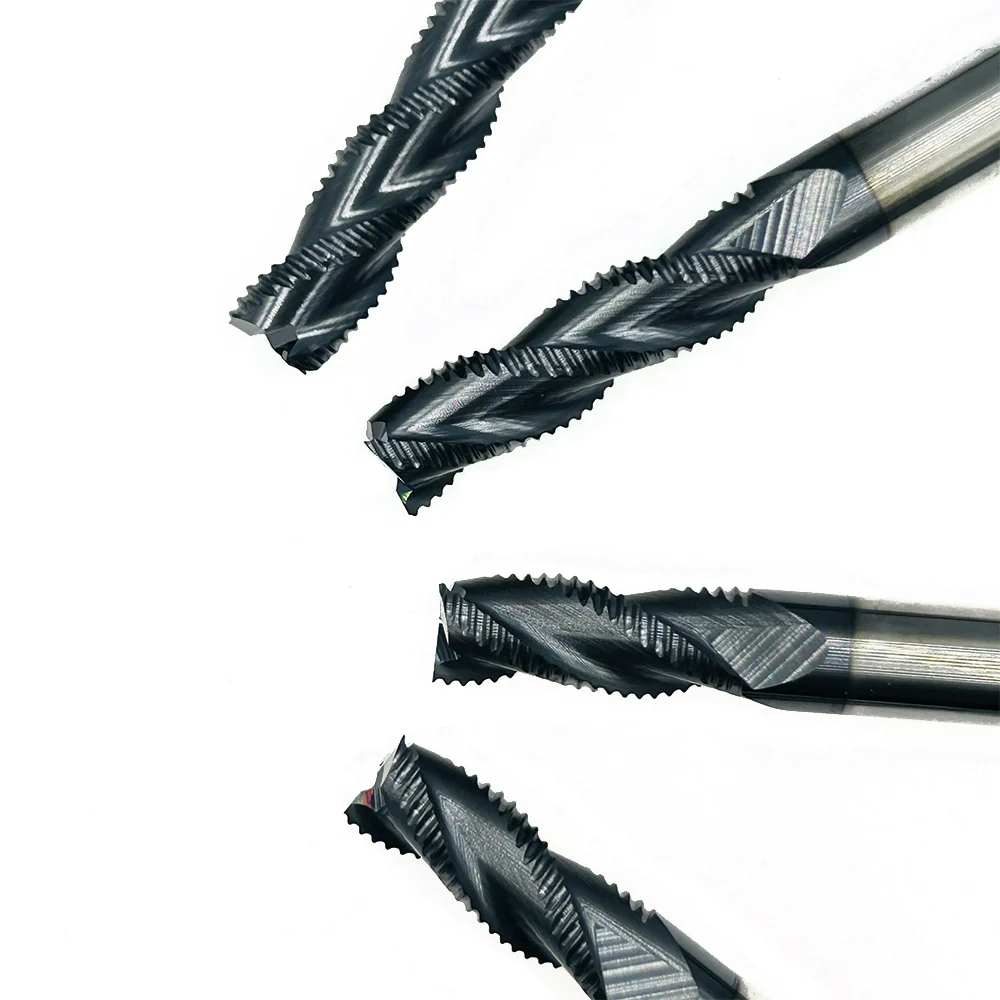 HRC45   D4-D12mm Alloy Coating  Solide Carbide Roughing End Mills CNC router bits milling cutter