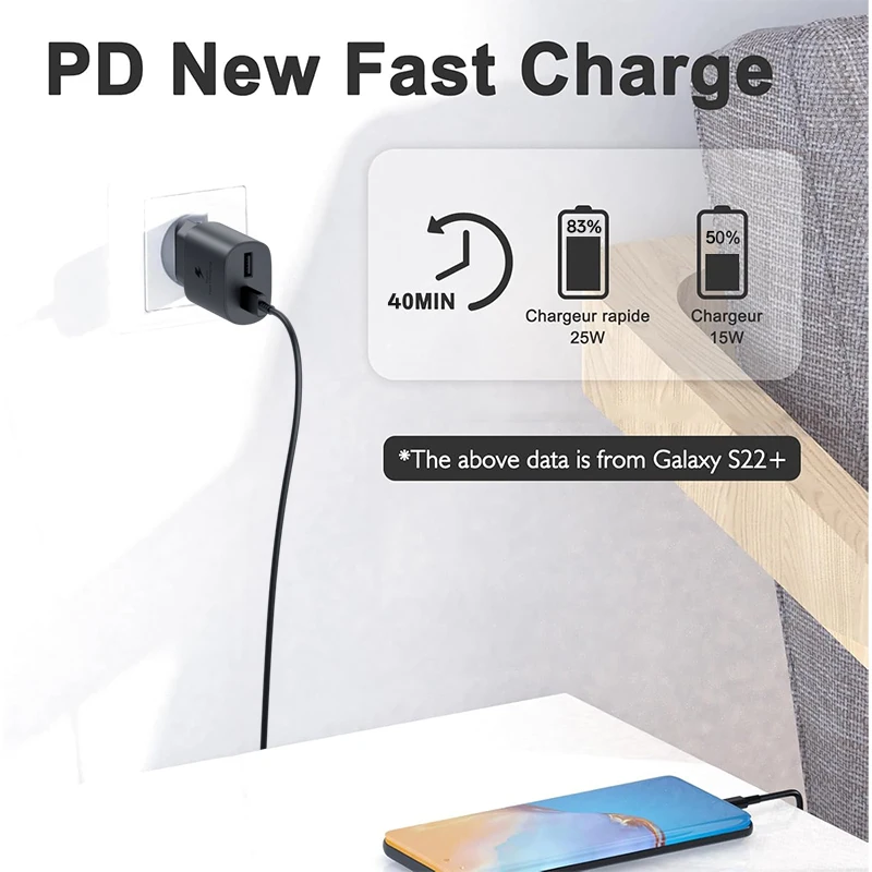 25W Samsung Charger Super Fast Charging Adapter Type C Galaxy S25 S24 S23 S22 S21 Plus A56 A55 A05s A54 A16 A35 A25 Z Flip 7 6 - náhled 5