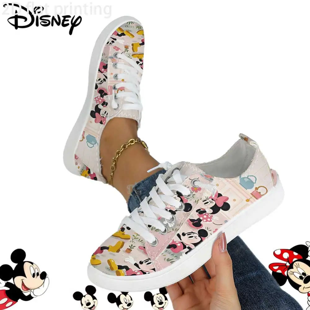 

Кеды Disney Minnie Mouse с пастельным принтом – повседневные женские низкие кеды на шнуровке