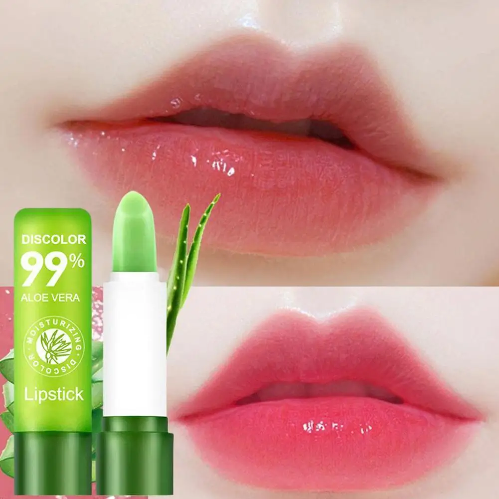 Waterproof Color Changing Lipstick Long Lasting Not Easy To Fade Aloe Vera Lipstick Moisturizing Color Nourishing Lip Balm Women