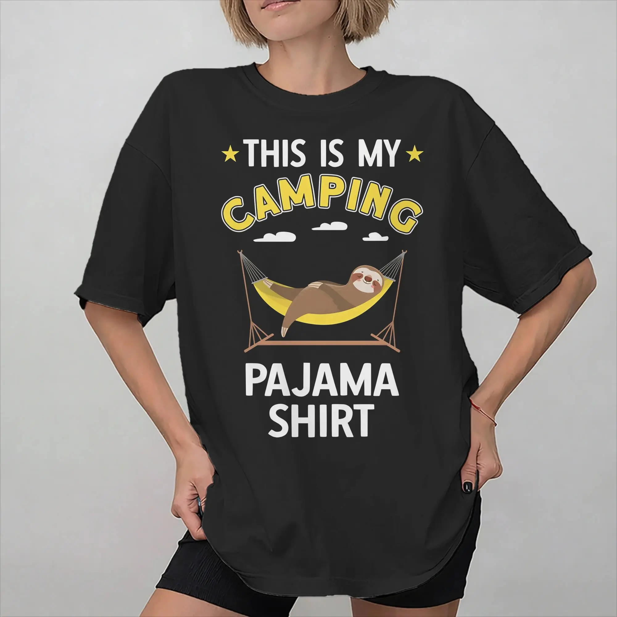 Camping Pajama Funny Camper Gear Tee Shirt for Men Women Graphic Printing T Shirts  Cotton Clothes