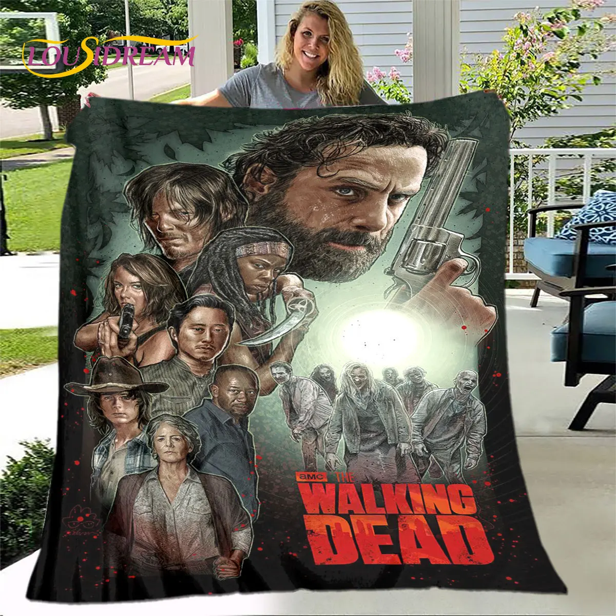 The Walking Dead Horror Soft Plush coperta, coperta di flanella coperta per soggiorno camera da letto divano Picnic Cover Bettdecke