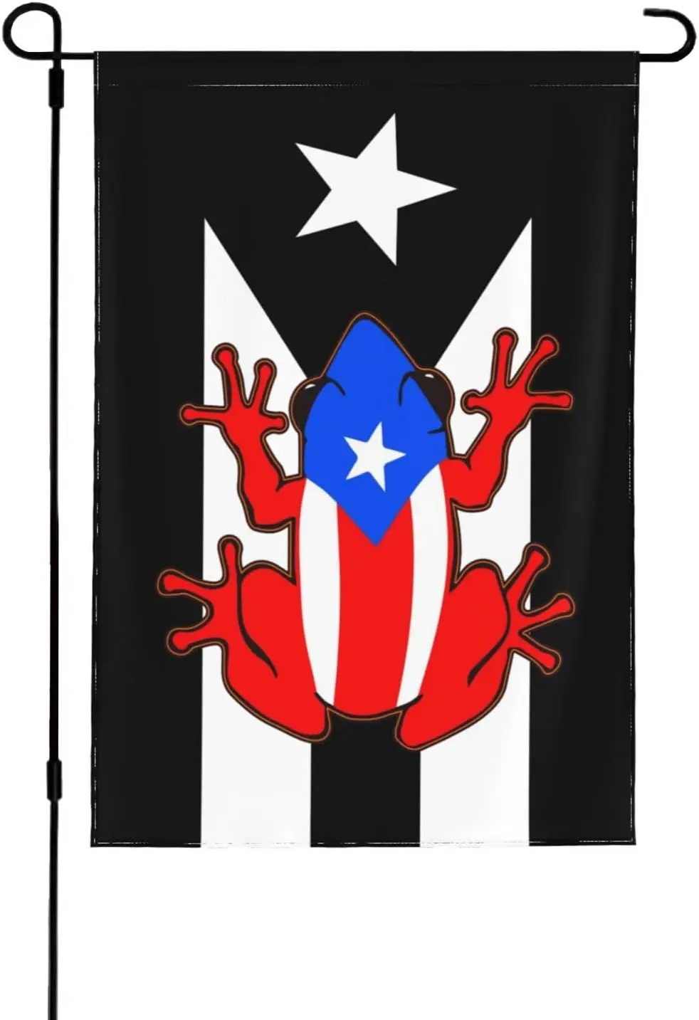 Puerto Rico Garden Flag 12x18 Double Sided Coqui Frog Flags for Yard Outdoor Decor, Small Seasonal Banners for Home Patio La ZZM