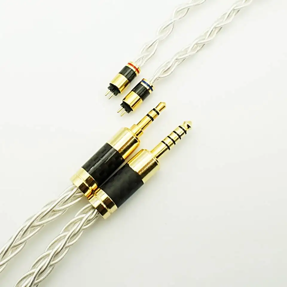 Penon ASOS+ 8 Shares Alloy copper Silver-plated & OCC Silver-plated Mixed HiFi Audiophile IEMs Cable with Purple Copper Plugs