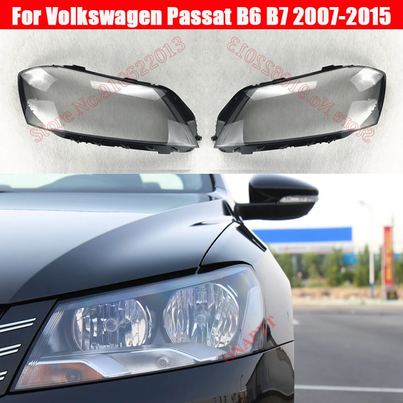 

For Volkswagen Passat B6 B7 2007-2015 Car Front Headlight Cover Auto Head Light Lamp Case Headlamp Lampshade Glass Lens Shell