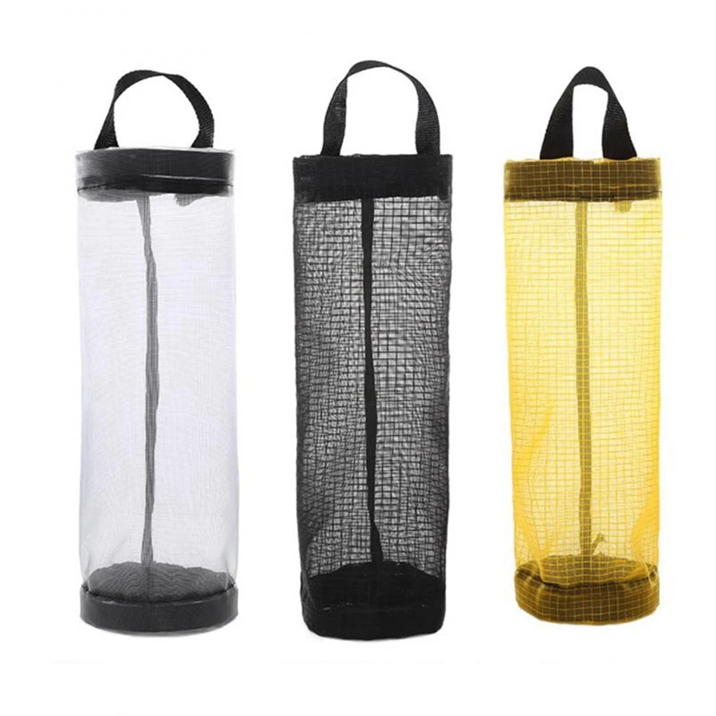 

9PCS Hanging Plastic Bag Organizer Plastic Bag Holder Foldable Mesh Hanging Storage Bag Dispenser