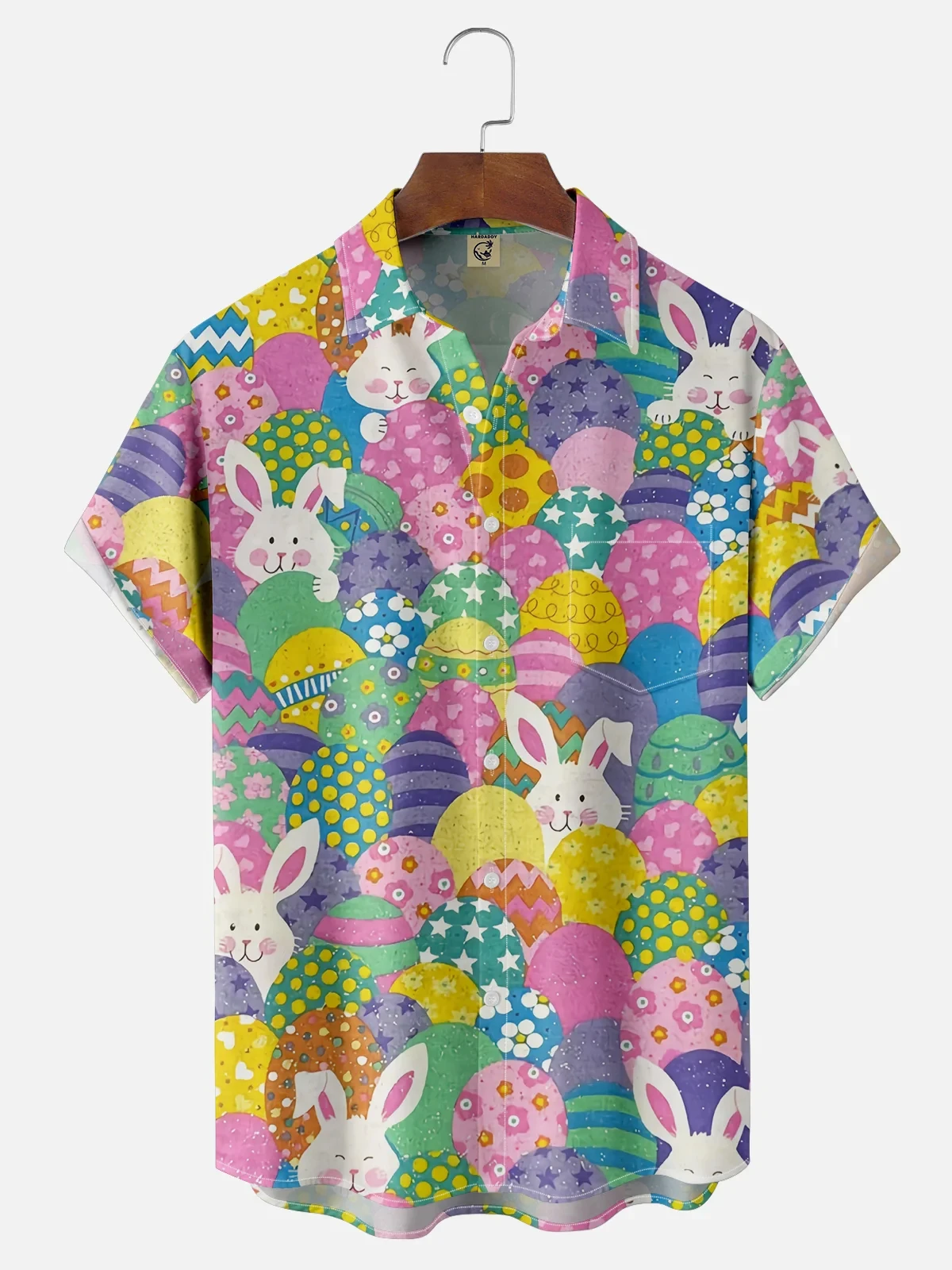Heren paashirt Heren shirt met korte mouwen Zomer Casual Fun Easter Egg Trump Print Revers shirt met korte mouwen