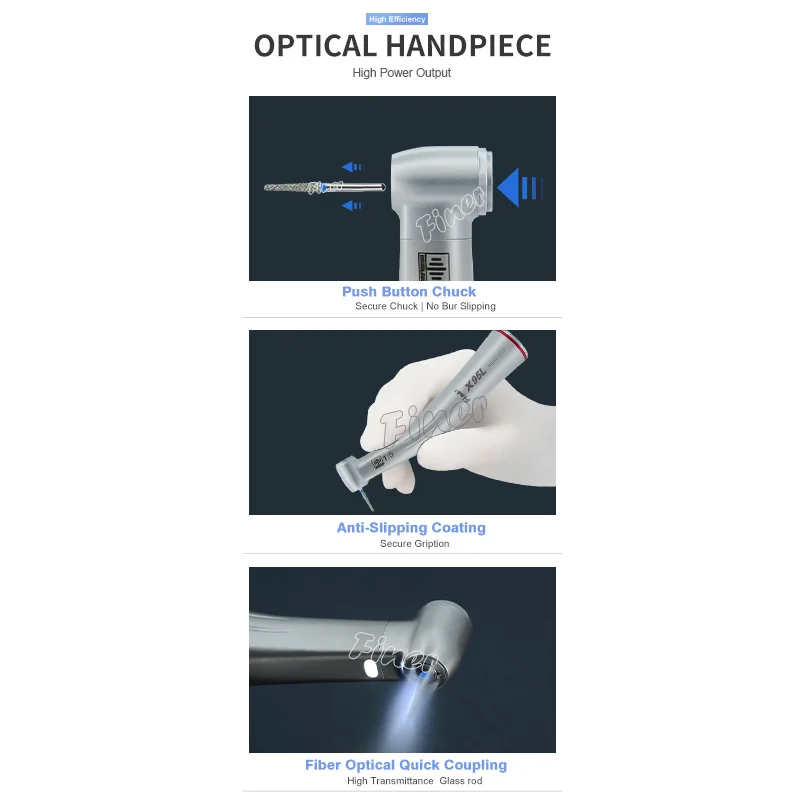 Dental 1:5 Increasing Contra Angle Fiber Optic Against Dental Angle Red Ring Increasing Speed Handpiece for NSK X95L Micromotor