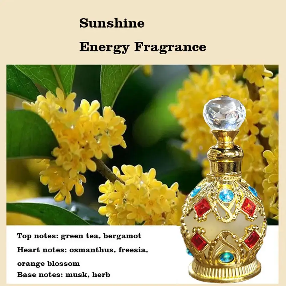 Perfume de corona árabe para mujer, regalo femenino, 15ml, aroma afrutado exótico, botella de cristal Vintage elegante de larga duración, ropa de noche